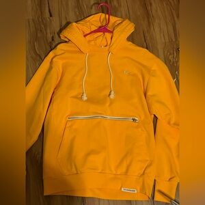 Nike yellow hoodie with zipper pocket